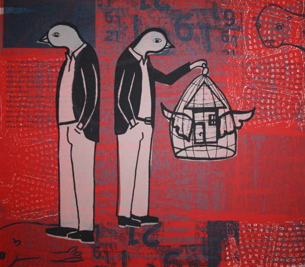 Caged, 12 x 14 inch serigraph. 2007